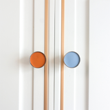 Colorful Leather Stainless Steel Cabinet Knob