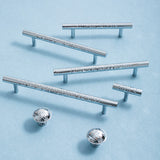 Glittery Silver Hammered Cabinet Bar Handle