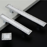Crystal Glass Cabinet Handles Square Drawer Pulls