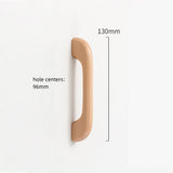 Long Solid Wood Finished Curved Arch Round Cabinet Handle for Kitchen