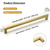 Brushed Brass Kitchen Handles Square Drawer Pulls