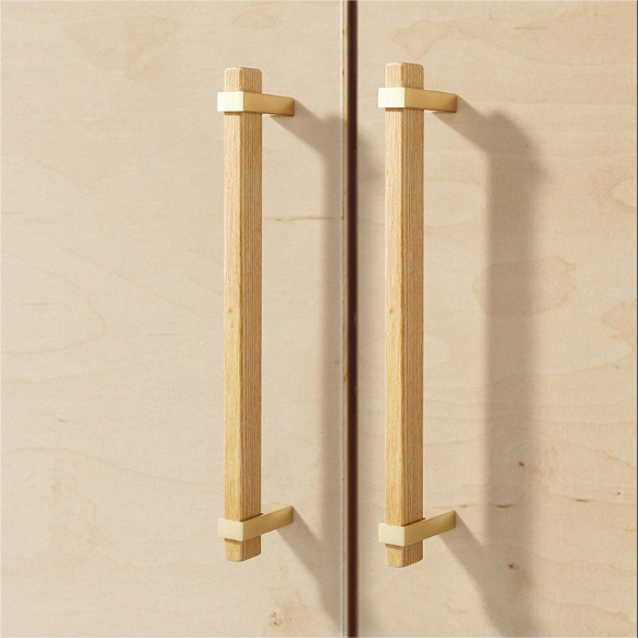 Square Wooden Walnut Kitchen Cabinet Handle