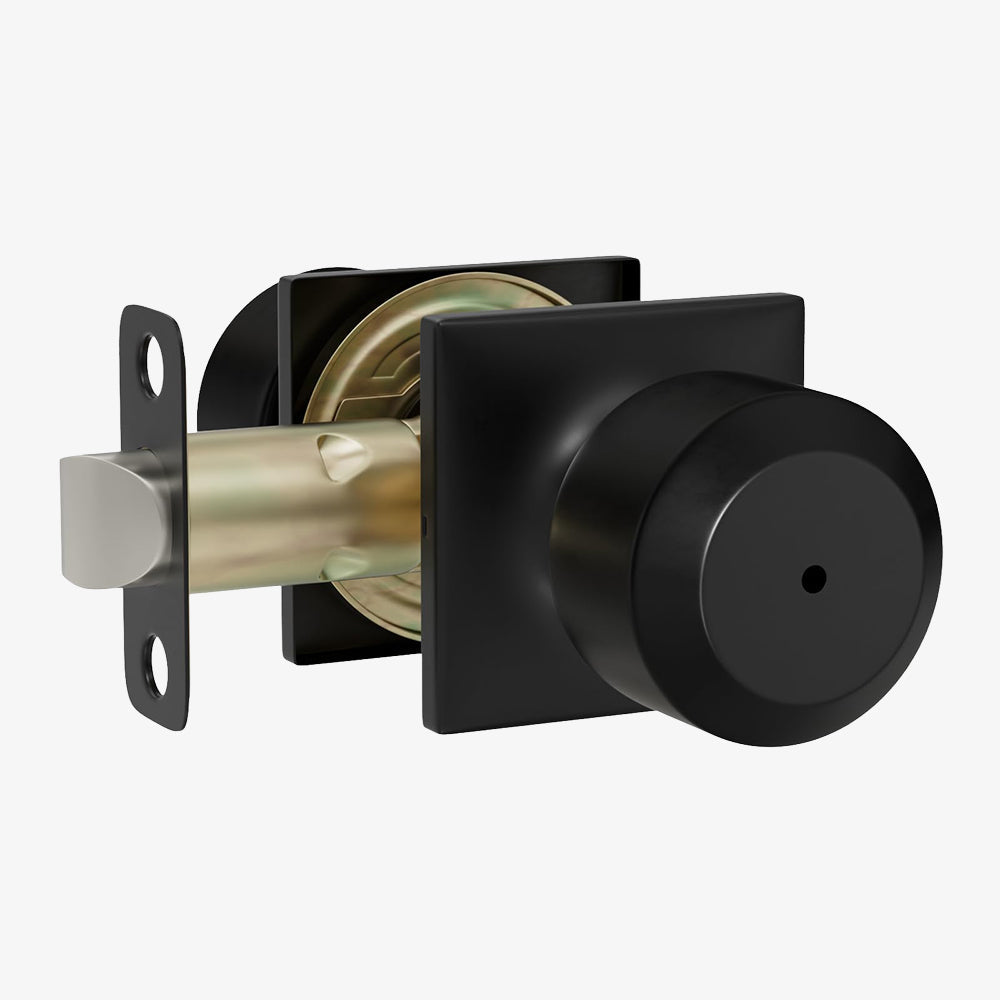 Black Simple Round Privacy Door Knob for Bedroom