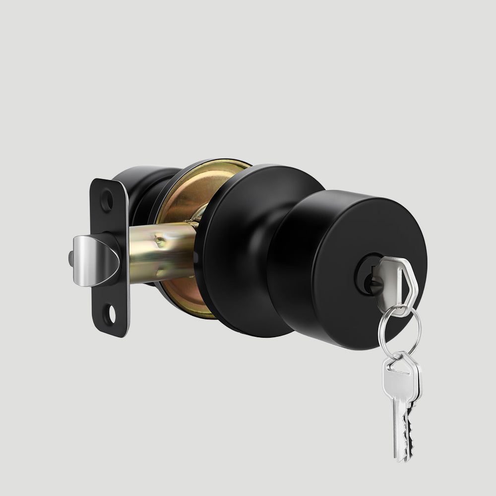 Exterior Black Keyed Door Knobs