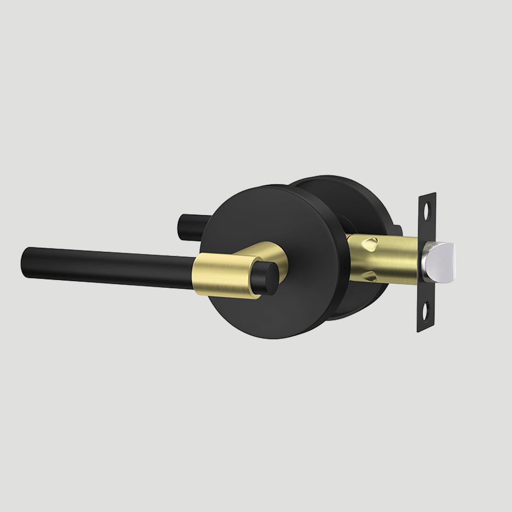 Black and Gold Interior Door Lever Handle for Bedroom Bathroom