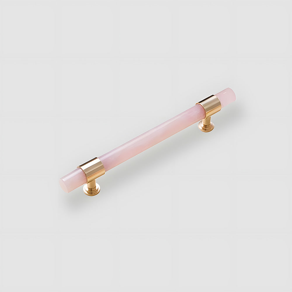 French Crystal Marble Brass Cabinet Drawer Handle