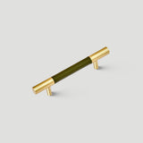 Luxury Solid Brass Leather Wrapped Cabinet Pulls & Knobs