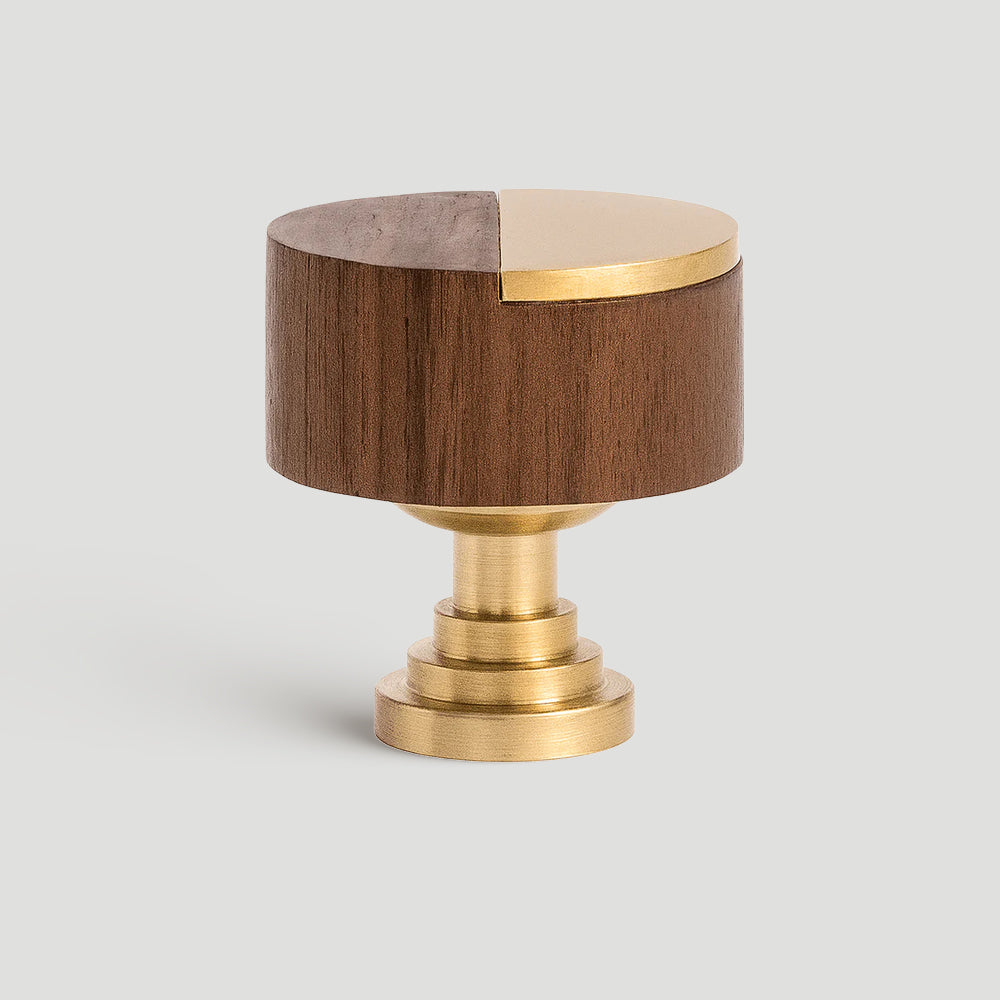 High-end Walnut Wood Brass Cabinet Knob