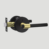 Black and Gold Interior Door Lever Handle for Bedroom Bathroom
