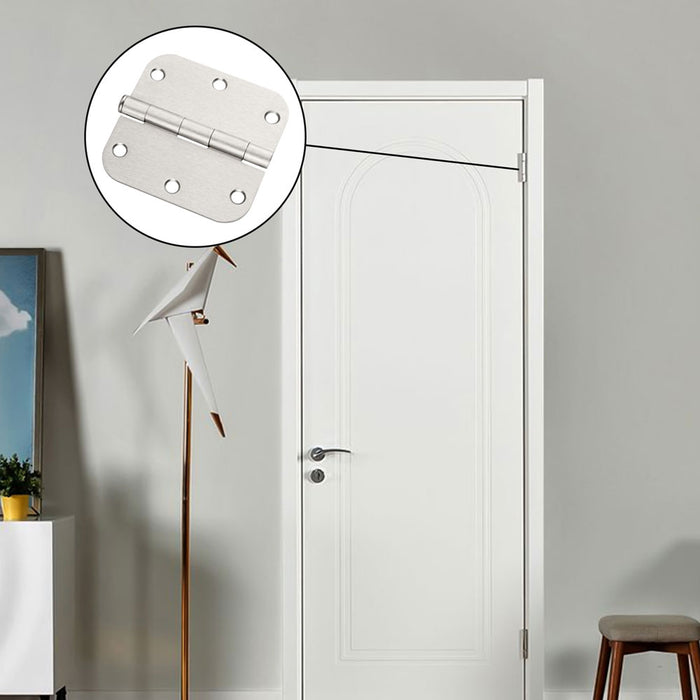 3.5 x 3.5'' Inch Satin Brass Door Hinges with 5/8'' Radius Corners
