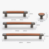 Retro Brown Leather Drawer Handles