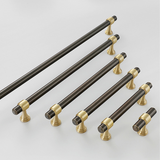 Brown & Silver Modern Brass Cabinet Drawer Handles