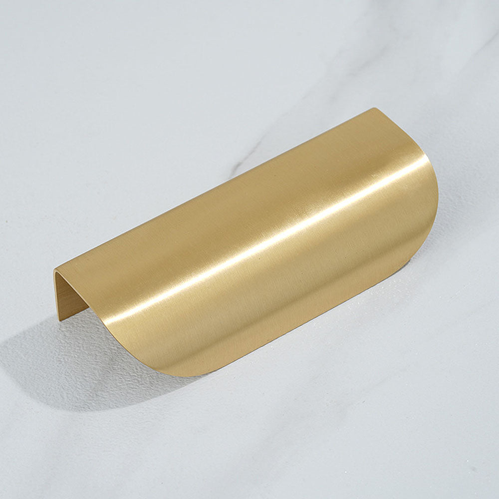 Modern Simple Gold Brass Finger Cabinet Pulls