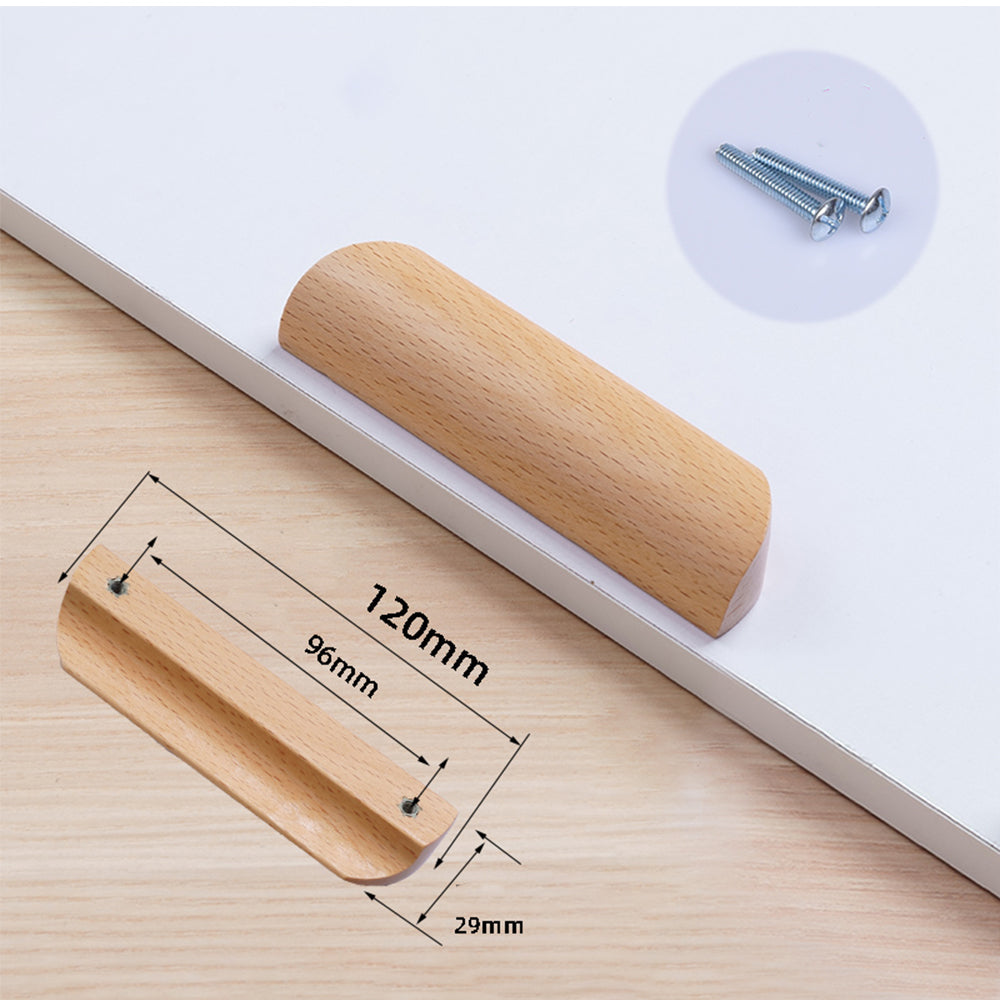 Morden Solid Wood Cabinet Drawer Pulls Wardrobe Handles Knobs for Home