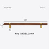 Stylish and Durable Walnut Brass Cabinet Handles