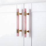 French Crystal Marble Brass Cabinet Drawer Handle