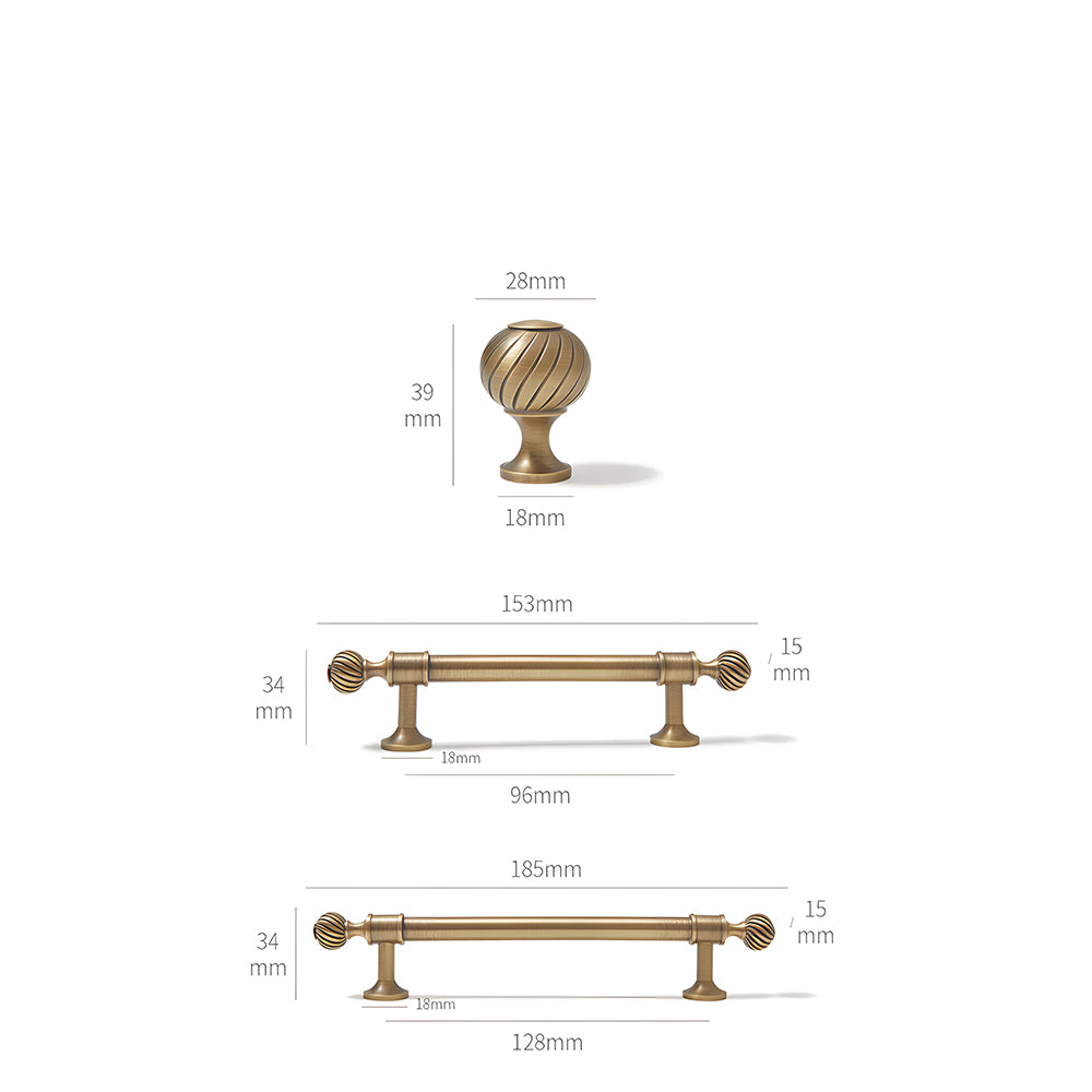 Antique Solid Brass Drawer Pulls Cabinet Handles