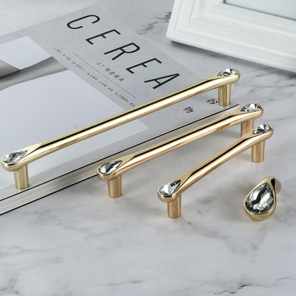 Gold Crystal Kitchen Cabinet Handles