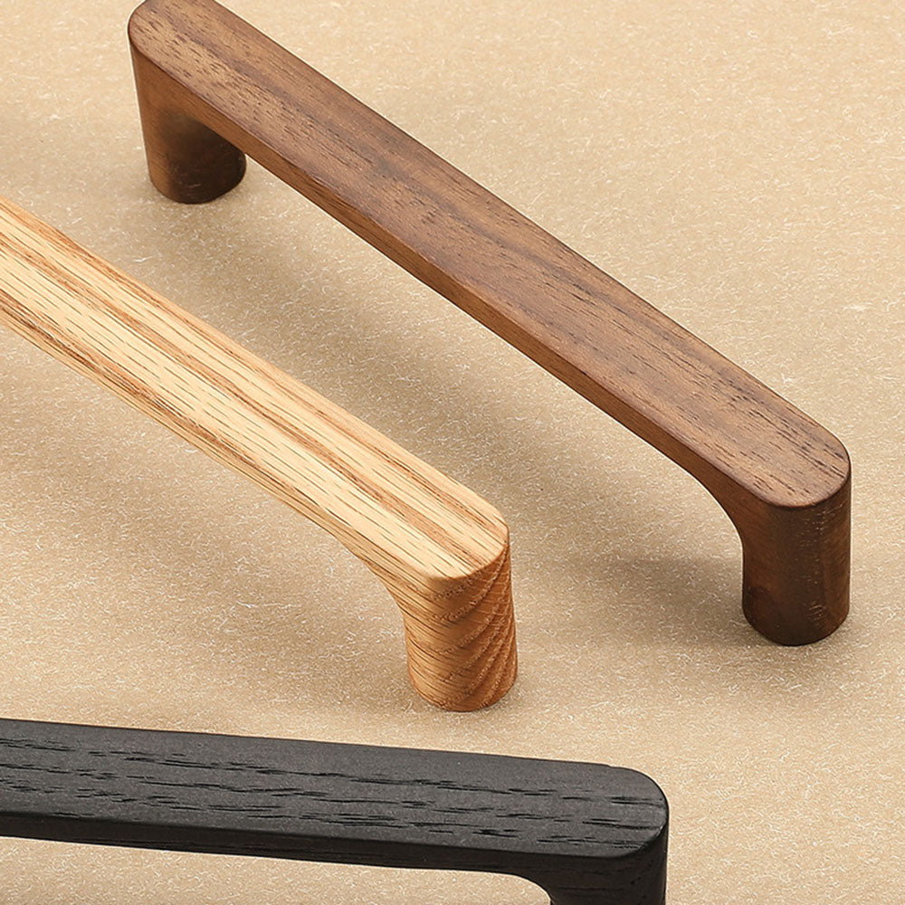 Wooden Furniture Handle Natural Walnut Kitchen Cabinet Handles