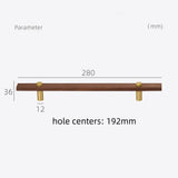 Stylish and Durable Walnut Brass Cabinet Handles