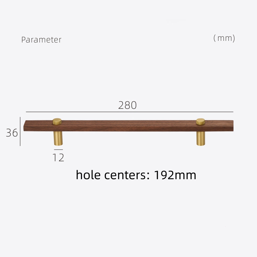 Stylish and Durable Walnut Brass Cabinet Handles