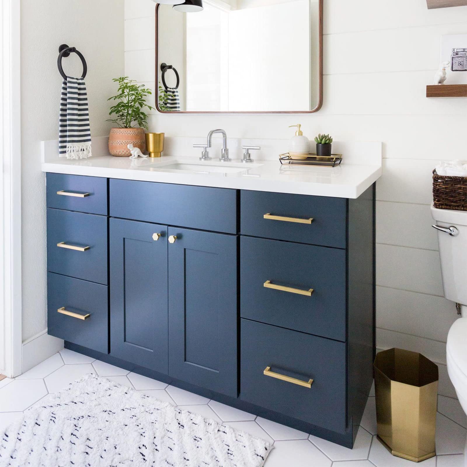 Brushed Brass Kitchen Handles Square Drawer Pulls