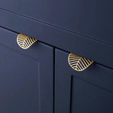 Gold Leaf Brass Cabinet Wardrobe Pulls Drawer Knobs