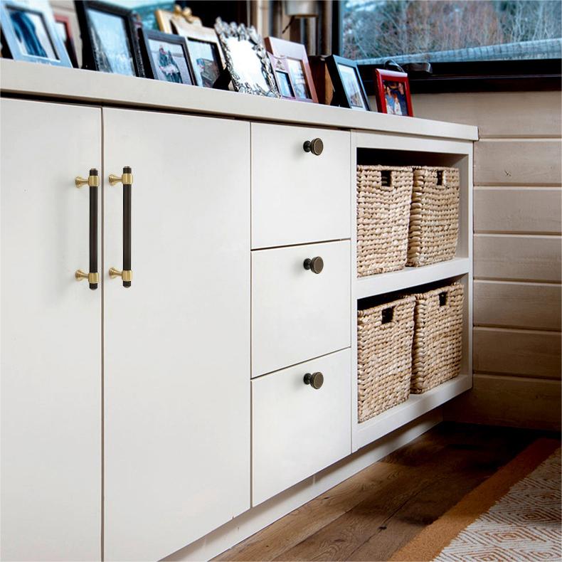 Modern Brass Black & Gold  Kitchen Cabinet Drawer Pulls