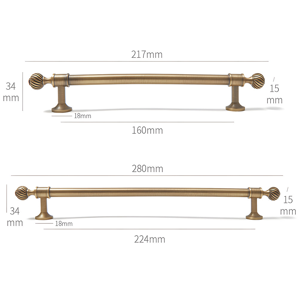 Antique Solid Brass Drawer Pulls Cabinet Handles