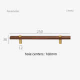 Stylish and Durable Walnut Brass Cabinet Handles