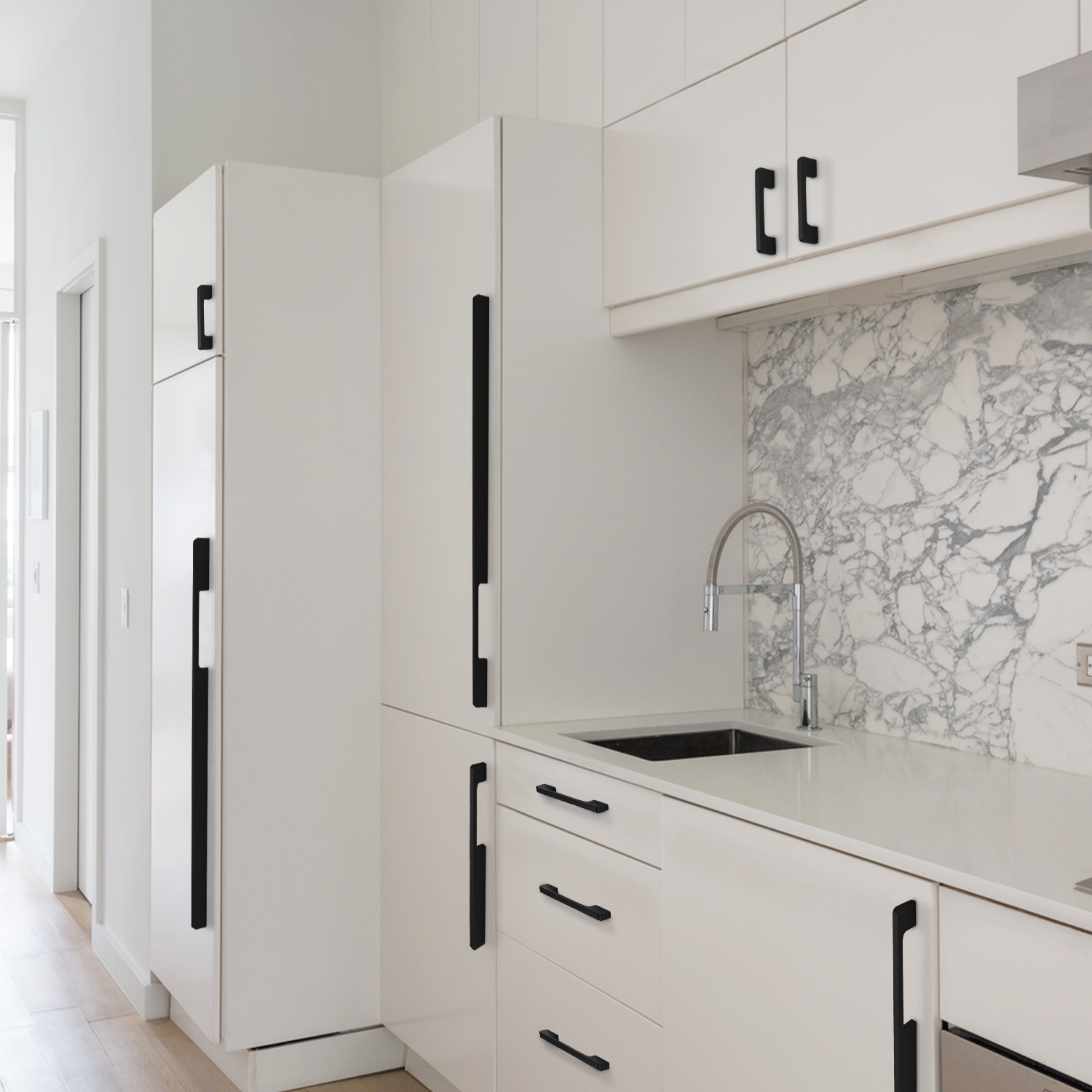 Solid Aluminum Alloy Modern Slimline Gold Cabinet and Drawer Handles