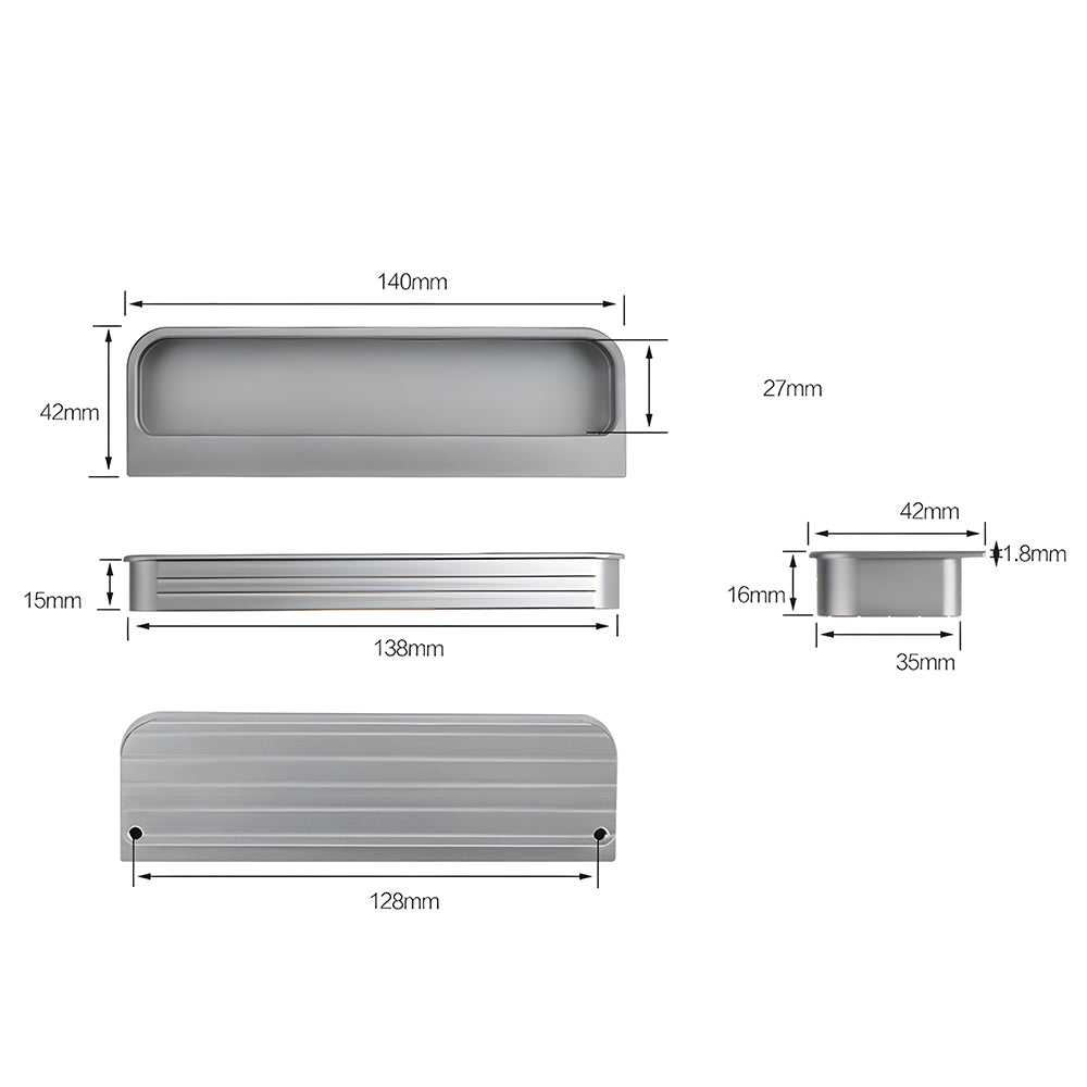 Sqaure Sliding Closet Door Handles Flush Pulls