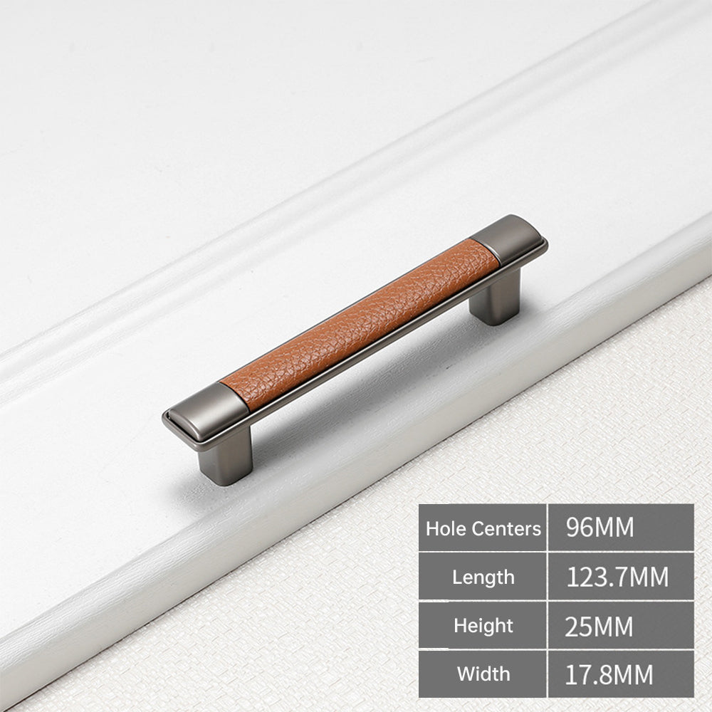 Retro Brown Leather Drawer Handles