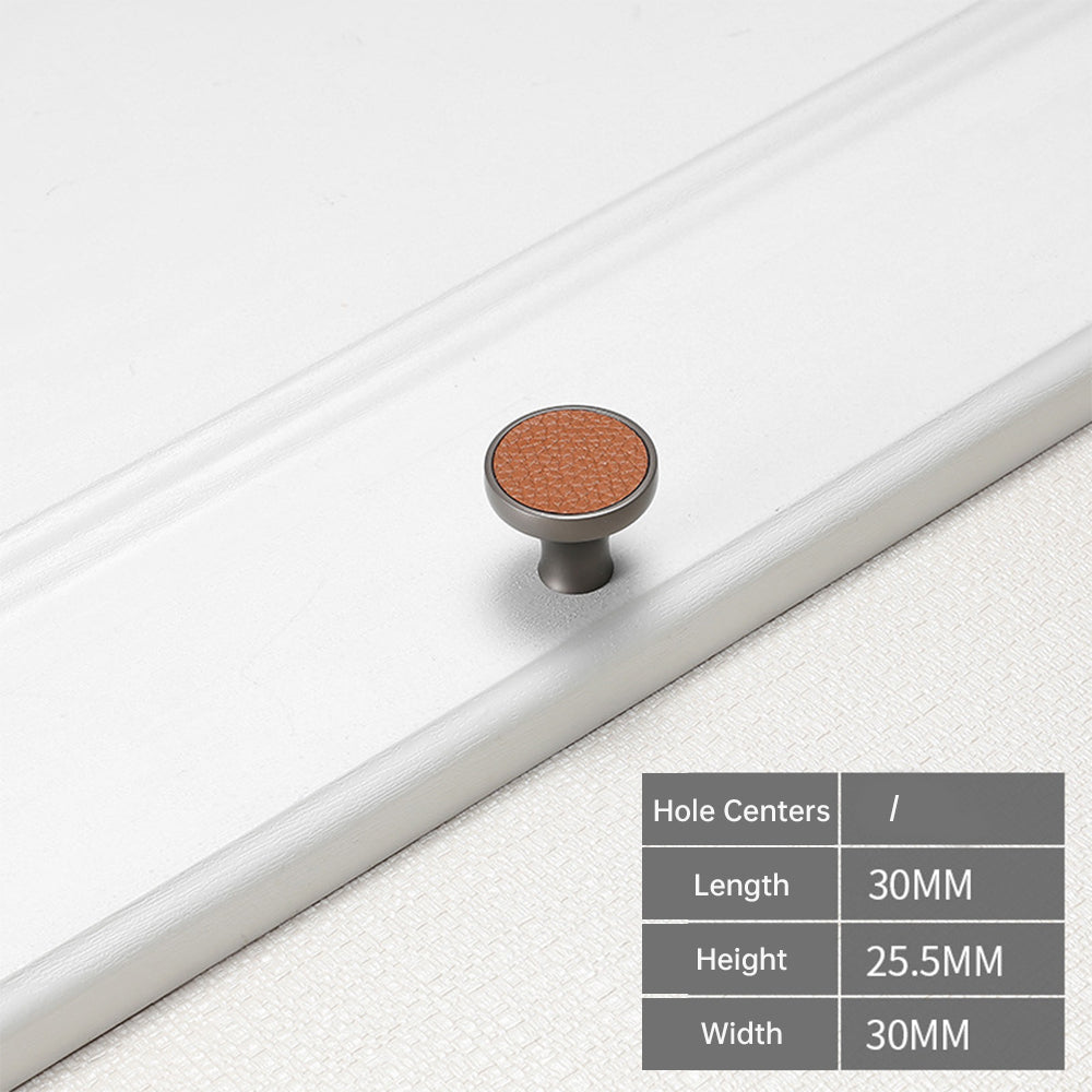 Retro Brown Leather Drawer Handles