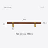 Stylish and Durable Walnut Brass Cabinet Handles