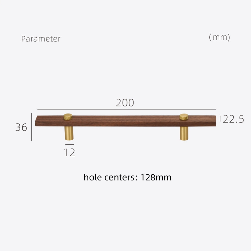 Stylish and Durable Walnut Brass Cabinet Handles