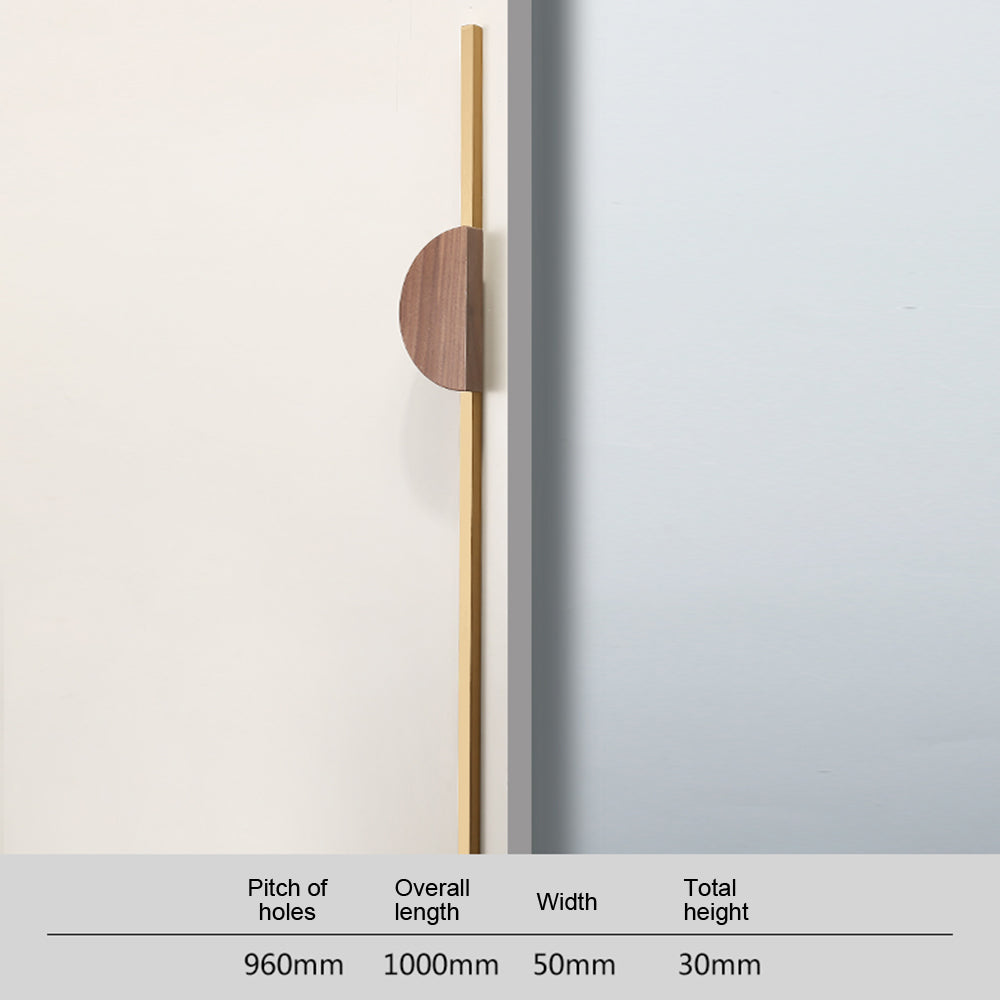 A Pair of Semicircle Wooden Natural Walnut Wardrobe Pulls