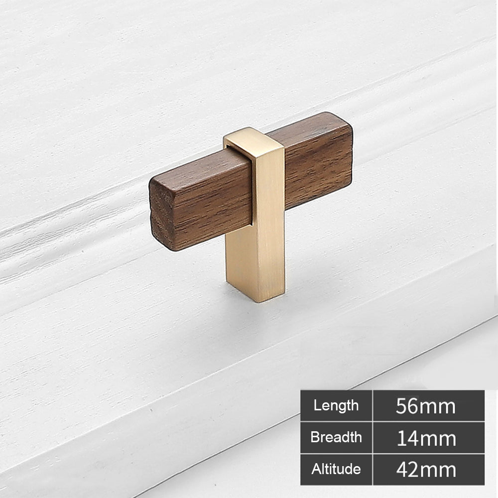 Square Wooden Walnut Kitchen Cabinet Handle