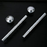 Glittery Silver Hammered Cabinet Bar Handle