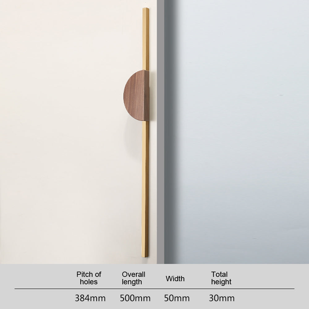 A Pair of Semicircle Wooden Natural Walnut Wardrobe Pulls
