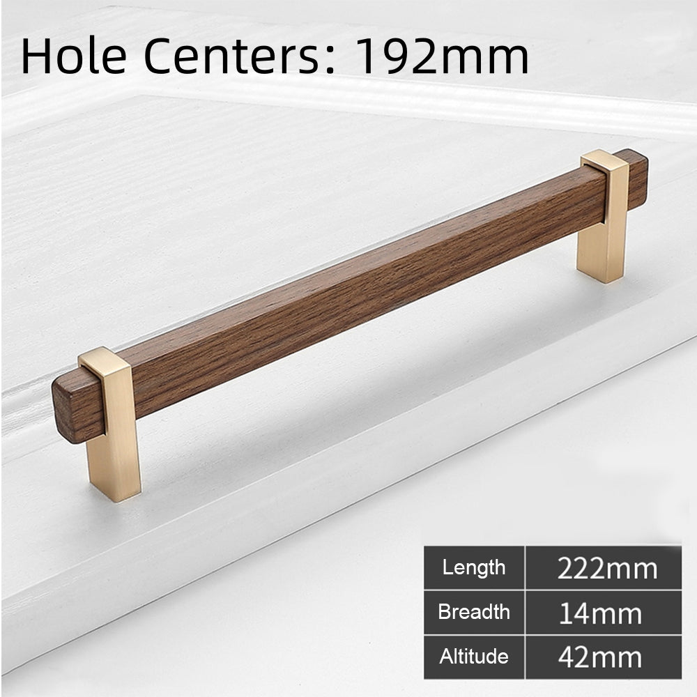 Square Wooden Walnut Kitchen Cabinet Handle