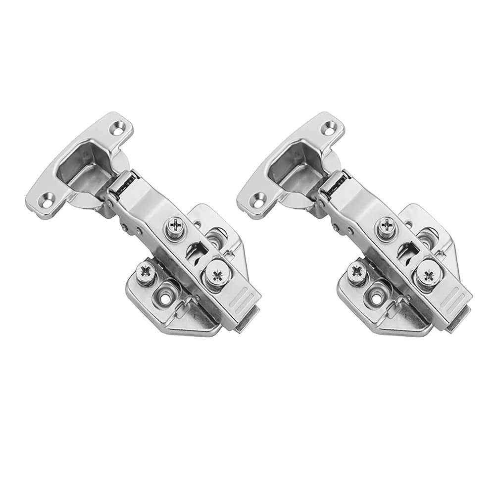 Cabinet Hinges Soft Close Hinges For Frameless Kitchen Cabinets Door 1.2mm Thickness Stainless Steel Nickel Plated Finish