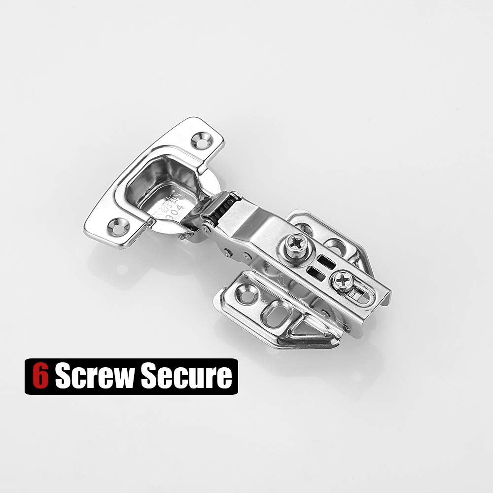Cabinet Hinges Soft Close Hinges For Frameless Kitchen Cabinets Door 1.2mm Thickness Stainless Steel Nickel Plated Finish