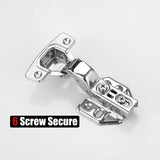 Cabinet Hinges Soft Close Hinges For Frameless Kitchen Cabinets Door 1.2mm Thickness Stainless Steel Nickel Plated Finish