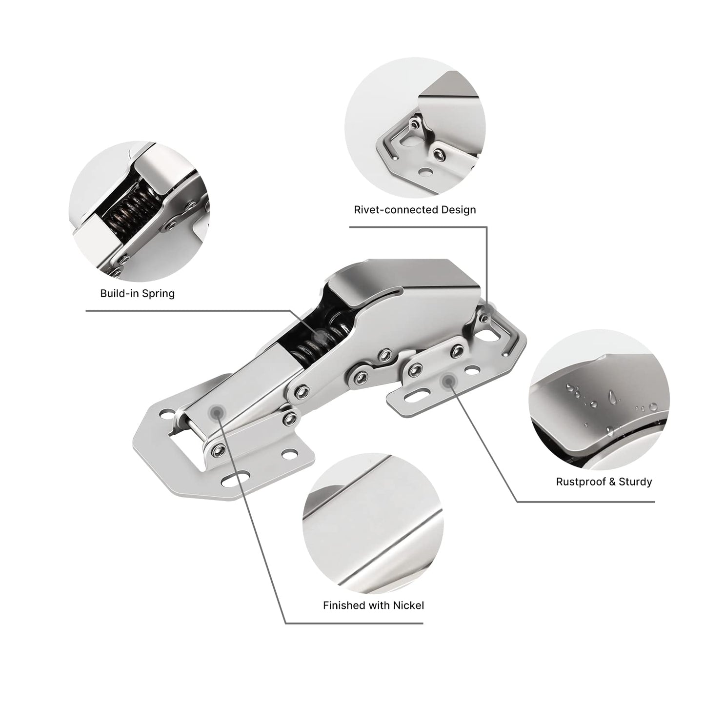 90 Degree Full Overlay Soft Closing Frameless Cabinet Doors Hinges