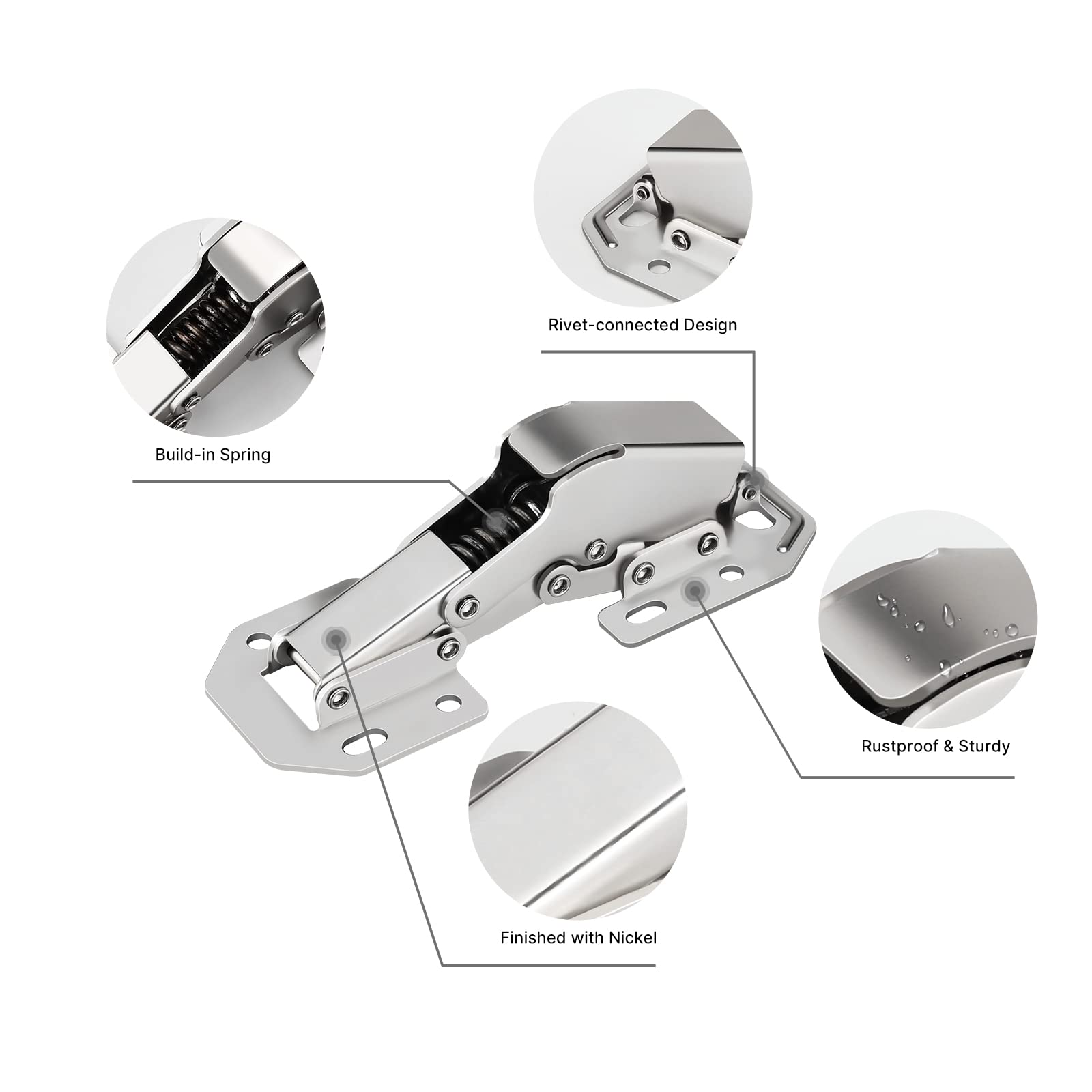 90 Degree Full Overlay Soft Closing Frameless Cabinet Doors Hinges