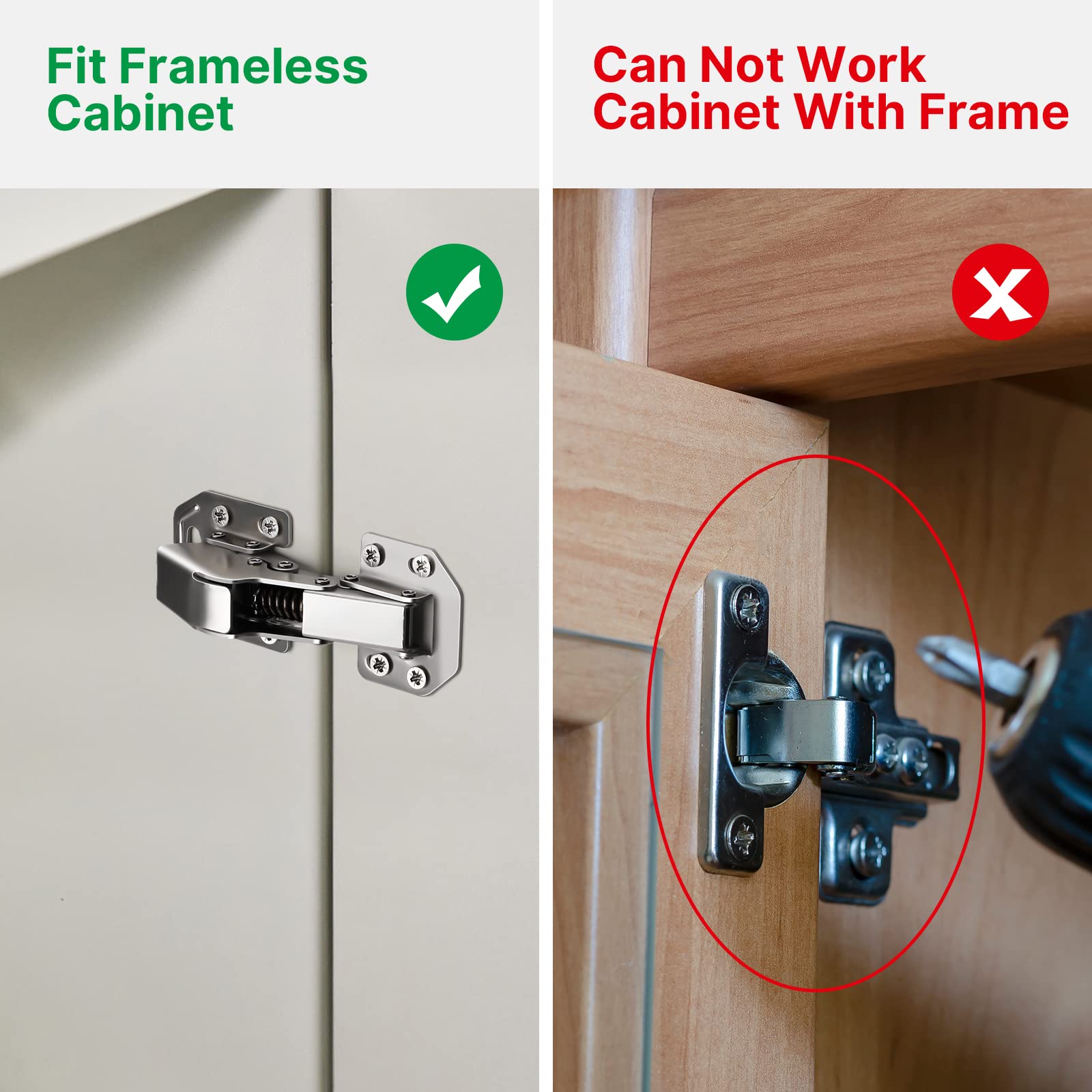90 Degree Full Overlay Soft Closing Frameless Cabinet Doors Hinges