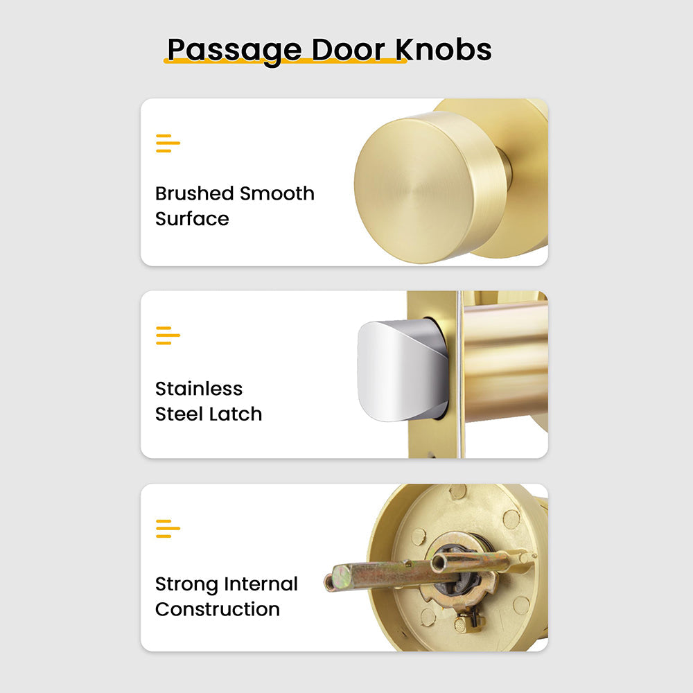 Heavy Duty Zinc Alloy Indoor Rounded Bathroom Door knobs