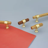 Black Walnut Square Cabinet Handles Beech Wood Drawer Pulls