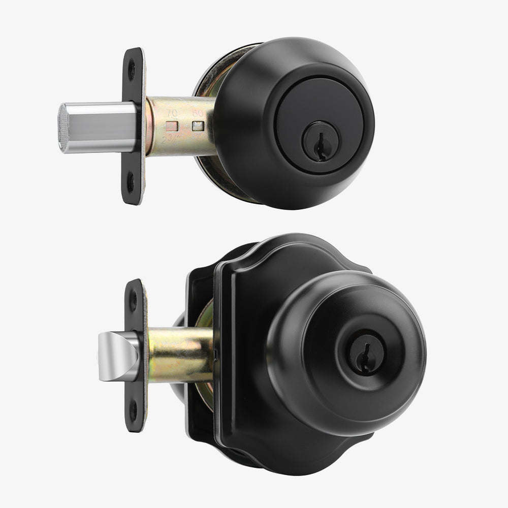 Keyed Entry Front Door Knob Set with Deadbolt